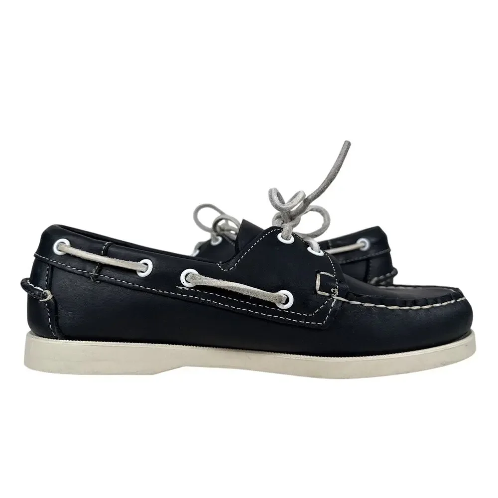 Sebago‎ Classic Portland Boat Shoe Mens 7 R EU 40 Navy Leather Moc Toe Slip On